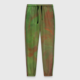 Мужские брюки 3D с принтом Зелёные и красные волны красок в Белгороде, 100% полиэстер | манжеты по низу, эластичный пояс регулируется шнурком, по бокам два кармана без застежек, внутренняя часть кармана из мелкой сетки | Тематика изображения на принте: 
