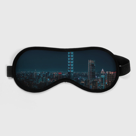 Маска для сна 3D с принтом Ночной неоновый город в городе Новоалтайск, внешний слой — 100% полиэфир, внутренний слой — 100% хлопок, между ними — поролон |  | 