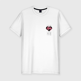 Мужская футболка хлопок Slim с принтом Стук сердца кардиограмма в Тюмени, 92% хлопок, 8% лайкра | приталенный силуэт, круглый вырез ворота, длина до линии бедра, короткий рукав | 