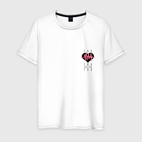 Мужская футболка хлопок с принтом Стук сердца кардиограмма в Тюмени, 100% хлопок | прямой крой, круглый вырез горловины, длина до линии бедер, слегка спущенное плечо. | 