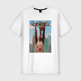 Мужская футболка хлопок Slim с принтом Обложка журнала the New Yorker в Новосибирске, 92% хлопок, 8% лайкра | приталенный силуэт, круглый вырез ворота, длина до линии бедра, короткий рукав | Тематика изображения на принте: 