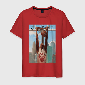 Мужская футболка хлопок с принтом Обложка журнала the New Yorker в Новосибирске, 100% хлопок | прямой крой, круглый вырез горловины, длина до линии бедер, слегка спущенное плечо. | Тематика изображения на принте: 