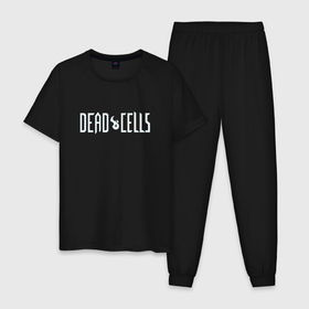 Мужская пижама хлопок с принтом Dead Cells логотип в Курске, 100% хлопок | брюки и футболка прямого кроя, без карманов, на брюках мягкая резинка на поясе и по низу штанин
 | Тематика изображения на принте: 