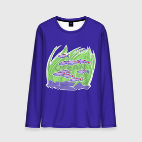 Мужской лонгслив 3D с принтом Подводныи мир в Ухте, 100% полиэстер | длинные рукава, круглый вырез горловины, полуприлегающий силуэт | 
