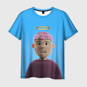 Мужская футболка 3D с принтом Lil Peep С Нимбом в Екатеринбурге, 100% полиэфир | прямой крой, круглый вырез горловины, длина до линии бедер | 