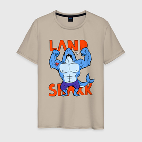 Мужская футболка хлопок с принтом Земная акула в Курске, 100% хлопок | прямой крой, круглый вырез горловины, длина до линии бедер, слегка спущенное плечо. | 
