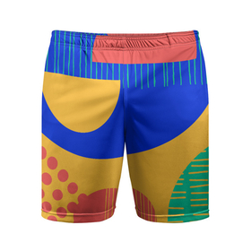 Мужские шорты спортивные с принтом Геометрические разноцветные фигуры в Петрозаводске,  |  | 