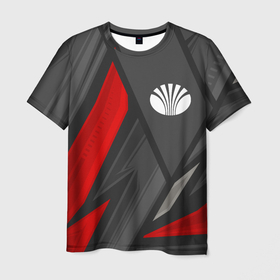 Мужская футболка 3D с принтом Daewoo sports racing , 100% полиэфир | прямой крой, круглый вырез горловины, длина до линии бедер | Тематика изображения на принте: 