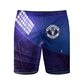 Мужские шорты спортивные с принтом Manchester United ночное поле в Кировске,  |  | 