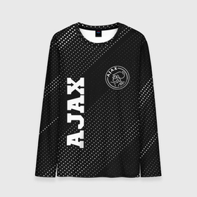 Мужской лонгслив 3D с принтом Ajax sport на темном фоне: надпись, символ в городе Новоалтайск, 100% полиэстер | длинные рукава, круглый вырез горловины, полуприлегающий силуэт | Тематика изображения на принте: 