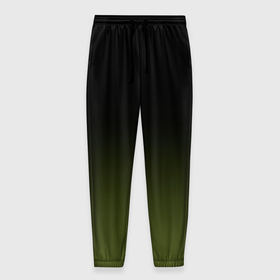 Мужские брюки 3D с принтом Черный и хвойный зеленый градиент в Кировске, 100% полиэстер | манжеты по низу, эластичный пояс регулируется шнурком, по бокам два кармана без застежек, внутренняя часть кармана из мелкой сетки | 