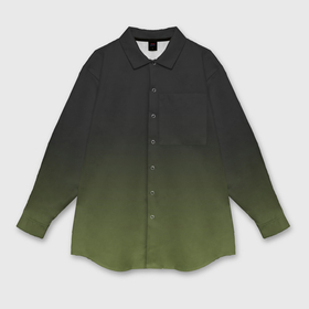 Мужская рубашка oversize 3D с принтом Черный и хвойный зеленый градиент в Курске,  |  | 