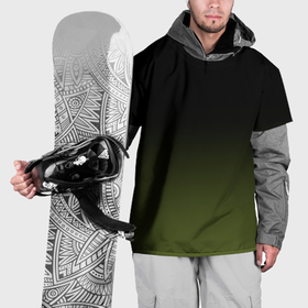 Накидка на куртку 3D с принтом Черный и хвойный зеленый градиент в Белгороде, 100% полиэстер |  | 