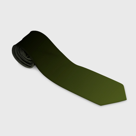 Галстук 3D с принтом Черный и хвойный зеленый градиент в Кировске, 100% полиэстер | Длина 148 см; Плотность 150-180 г/м2 | 