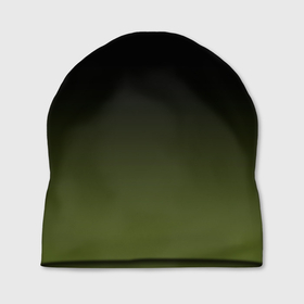 Шапка 3D с принтом Черный и хвойный зеленый градиент в Курске, 100% полиэстер | универсальный размер, печать по всей поверхности изделия | 