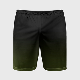 Мужские шорты спортивные с принтом Черный и хвойный зеленый градиент в Курске,  |  | 