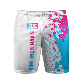Мужские шорты спортивные с принтом Nine Inch Nails neon gradient style: по вертикали ,  |  | 