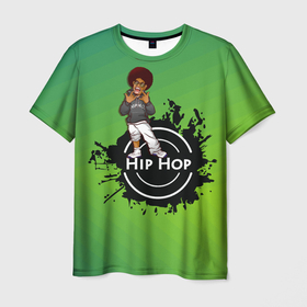 Мужская футболка 3D с принтом Хип Хоп лого в Курске, 100% полиэфир | прямой крой, круглый вырез горловины, длина до линии бедер | 