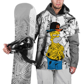 Накидка на куртку 3D с принтом Гомер Симпсон   ярый головорез в Екатеринбурге, 100% полиэстер |  | Тематика изображения на принте: 