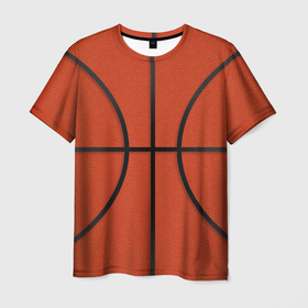 Мужская футболка 3D с принтом Стандартный баскетбольный мяч в Курске, 100% полиэфир | прямой крой, круглый вырез горловины, длина до линии бедер | 