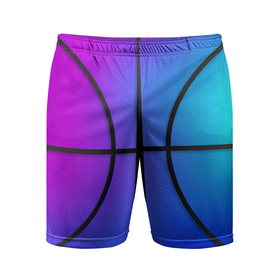 Мужские шорты спортивные с принтом Градиентный баскетбольный мяч в Курске,  |  | 