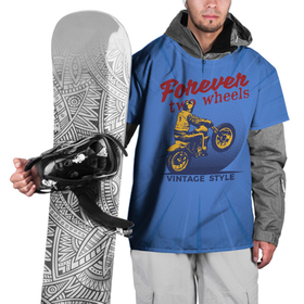 Накидка на куртку 3D с принтом Винтажный стиль  мотоциклист , 100% полиэстер |  | 