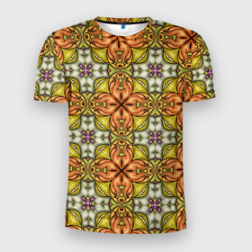 Мужская футболка 3D Slim с принтом Калейдоскоп   геометрия в Екатеринбурге, 100% полиэстер с улучшенными характеристиками | приталенный силуэт, круглая горловина, широкие плечи, сужается к линии бедра | 
