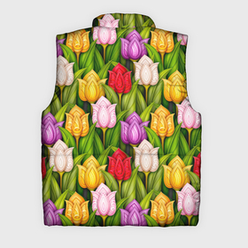 Мужской жилет утепленный 3D с принтом Объемные разноцветные тюльпаны в Екатеринбурге,  |  | Тематика изображения на принте: 