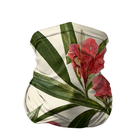 Бандана-труба 3D с принтом Олеандр. Элегантные цветы в Новосибирске, 100% полиэстер, ткань с особыми свойствами — Activecool | плотность 150‒180 г/м2; хорошо тянется, но сохраняет форму | 