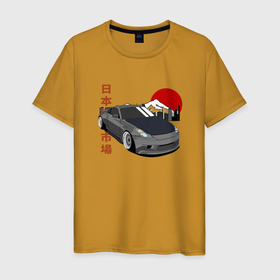 Мужская футболка хлопок с принтом Nissan Fairlady z33 350z в Екатеринбурге, 100% хлопок | прямой крой, круглый вырез горловины, длина до линии бедер, слегка спущенное плечо. | Тематика изображения на принте: 