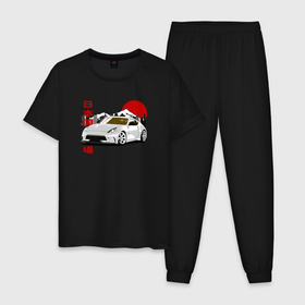 Мужская пижама хлопок с принтом nissan fairlady z34 370z , 100% хлопок | брюки и футболка прямого кроя, без карманов, на брюках мягкая резинка на поясе и по низу штанин
 | 