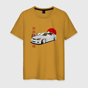 Мужская футболка хлопок с принтом Lexus is300 JDM в Тюмени, 100% хлопок | прямой крой, круглый вырез горловины, длина до линии бедер, слегка спущенное плечо. | 