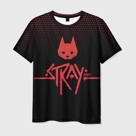 Мужская футболка 3D с принтом stray game cat бродячий кот игра в Кировске, 100% полиэфир | прямой крой, круглый вырез горловины, длина до линии бедер | Тематика изображения на принте: 