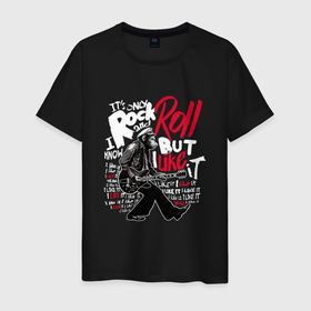 Мужская футболка хлопок с принтом Рок н ролл | Rock n Roll в Петрозаводске, 100% хлопок | прямой крой, круглый вырез горловины, длина до линии бедер, слегка спущенное плечо. | 