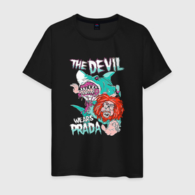 Мужская футболка хлопок с принтом The Devil wears prada   Shark в Петрозаводске, 100% хлопок | прямой крой, круглый вырез горловины, длина до линии бедер, слегка спущенное плечо. | Тематика изображения на принте: 