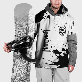 Накидка на куртку 3D с принтом Manowar и рок символ на светлом фоне в Белгороде, 100% полиэстер |  | Тематика изображения на принте: 