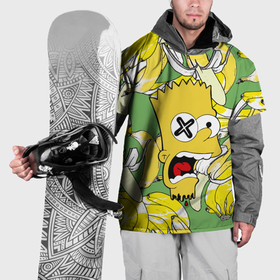 Накидка на куртку 3D с принтом Башка Барта Симпсона среди бананов , 100% полиэстер |  | Тематика изображения на принте: 