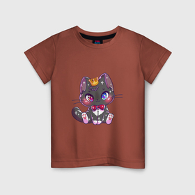 Детская футболка хлопок с принтом Маленький сказочный котенок в Кировске, 100% хлопок | круглый вырез горловины, полуприлегающий силуэт, длина до линии бедер | 
