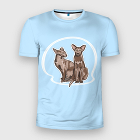 Мужская футболка 3D Slim с принтом Необычные кошки Гавана Браун , 100% полиэстер с улучшенными характеристиками | приталенный силуэт, круглая горловина, широкие плечи, сужается к линии бедра | Тематика изображения на принте: 