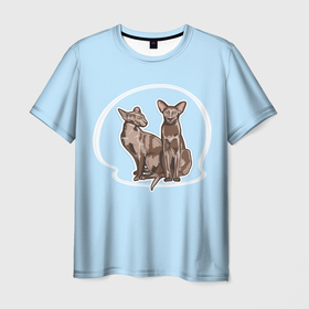 Мужская футболка 3D с принтом Необычные кошки Гавана Браун , 100% полиэфир | прямой крой, круглый вырез горловины, длина до линии бедер | Тематика изображения на принте: 