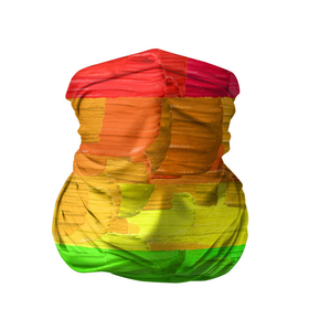 Бандана-труба 3D с принтом Радужный флаг мазками краски в Петрозаводске, 100% полиэстер, ткань с особыми свойствами — Activecool | плотность 150‒180 г/м2; хорошо тянется, но сохраняет форму | 
