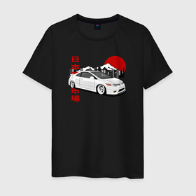 Мужская футболка хлопок с принтом Honda Civic Si Type r в Кировске, 100% хлопок | прямой крой, круглый вырез горловины, длина до линии бедер, слегка спущенное плечо. | 