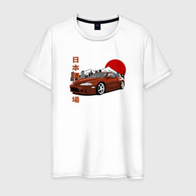 Мужская футболка хлопок с принтом Mitsubishi Eclipse 2g , 100% хлопок | прямой крой, круглый вырез горловины, длина до линии бедер, слегка спущенное плечо. | 