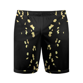 Мужские шорты спортивные с принтом Абстрактный узор золото на черном. ,  |  | 
