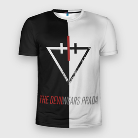 Мужская футболка 3D Slim с принтом The Devil wears prada   Логотип в Петрозаводске, 100% полиэстер с улучшенными характеристиками | приталенный силуэт, круглая горловина, широкие плечи, сужается к линии бедра | 