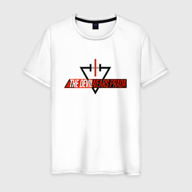 Мужская футболка хлопок с принтом The Devil wears prada   Logotype в Петрозаводске, 100% хлопок | прямой крой, круглый вырез горловины, длина до линии бедер, слегка спущенное плечо. | 