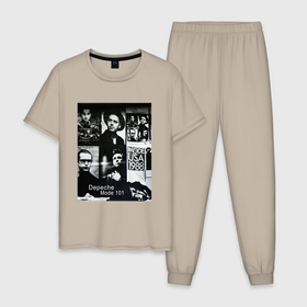 Мужская пижама хлопок с принтом Depeche Mode 101 Vintage 1988 в Екатеринбурге, 100% хлопок | брюки и футболка прямого кроя, без карманов, на брюках мягкая резинка на поясе и по низу штанин
 | Тематика изображения на принте: 