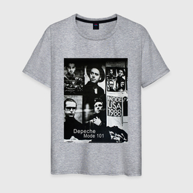 Мужская футболка хлопок с принтом Depeche Mode 101 Vintage 1988 в Кировске, 100% хлопок | прямой крой, круглый вырез горловины, длина до линии бедер, слегка спущенное плечо. | 