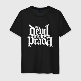 Мужская футболка хлопок с принтом The Devil wears prada logo art в Тюмени, 100% хлопок | прямой крой, круглый вырез горловины, длина до линии бедер, слегка спущенное плечо. | 