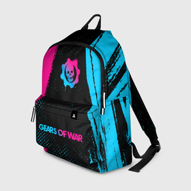 Рюкзак 3D с принтом Gears of War   neon gradient: символ, надпись в Санкт-Петербурге, 100% полиэстер | лямки с регулируемой длиной, сверху петелька, чтобы рюкзак можно было повесить на вешалку. Основное отделение закрывается на молнию, как и внешний карман. Внутри два дополнительных кармана, один из которых закрывается на молнию. По бокам два дополнительных кармашка | 